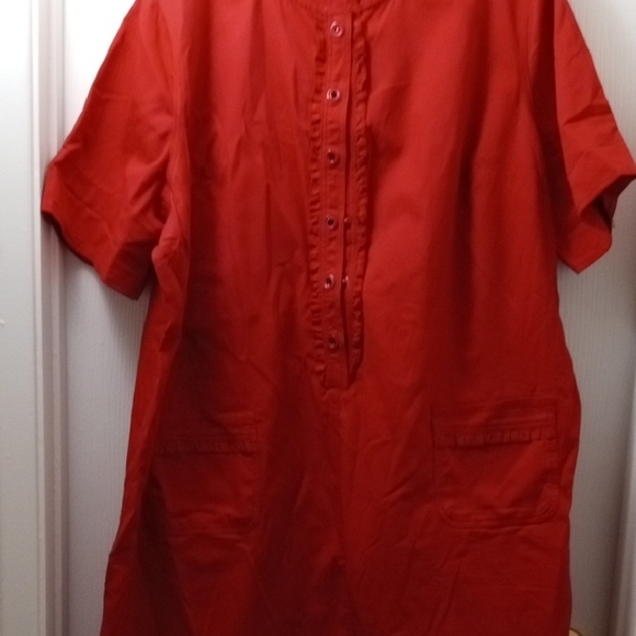 Red Button-Front Dress - Picture 6 of 6